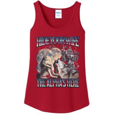 Hide Your Wife The Alpha Is Here Ladies Essential Tank