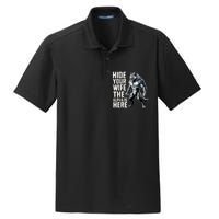 Hide Your Wife The Alpha Is Here Dry Zone Grid Polo