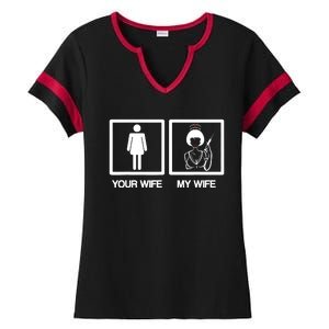 Husband Your Wife My Wife Ladies Halftime Notch Neck Tee