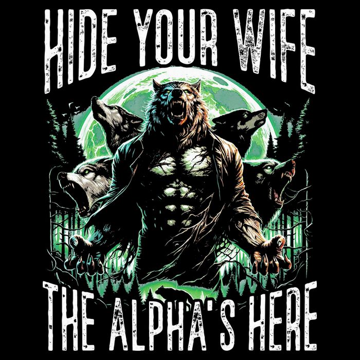 Hide Your Wife The Alpha Is Here Wolf Male Werwolf Meme Impact Tech Backpack