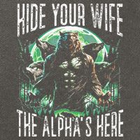 Hide Your Wife The Alpha Is Here Wolf Male Werwolf Meme Cotton Canvas Backpack