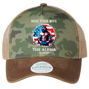 Hide Your Wife The AlphaS Here Usa Meme Werewolf Meme Legacy Tie Dye Trucker Hat