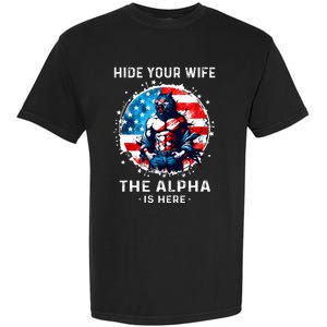 Hide Your Wife The AlphaS Here Usa Meme Werewolf Meme Garment-Dyed Heavyweight T-Shirt