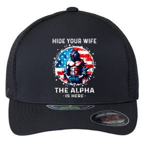 Hide Your Wife The AlphaS Here Usa Meme Werewolf Meme Flexfit Unipanel Trucker Cap