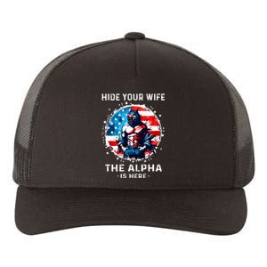 Hide Your Wife The AlphaS Here Usa Meme Werewolf Meme Yupoong Adult 5-Panel Trucker Hat