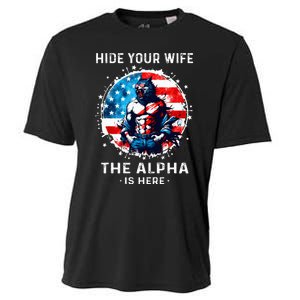 Hide Your Wife The AlphaS Here Usa Meme Werewolf Meme Cooling Performance Crew T-Shirt