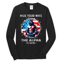 Hide Your Wife The AlphaS Here Usa Meme Werewolf Meme Tall Long Sleeve T-Shirt