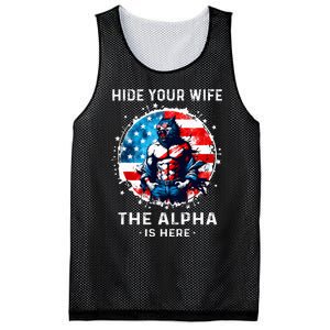 Hide Your Wife The AlphaS Here Usa Meme Werewolf Meme Mesh Reversible Basketball Jersey Tank