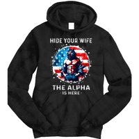 Hide Your Wife The AlphaS Here Usa Meme Werewolf Meme Tie Dye Hoodie