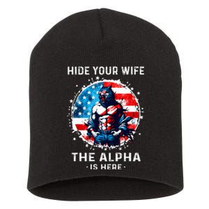 Hide Your Wife The AlphaS Here Usa Meme Werewolf Meme Short Acrylic Beanie