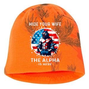 Hide Your Wife The AlphaS Here Usa Meme Werewolf Meme Kati - Camo Knit Beanie