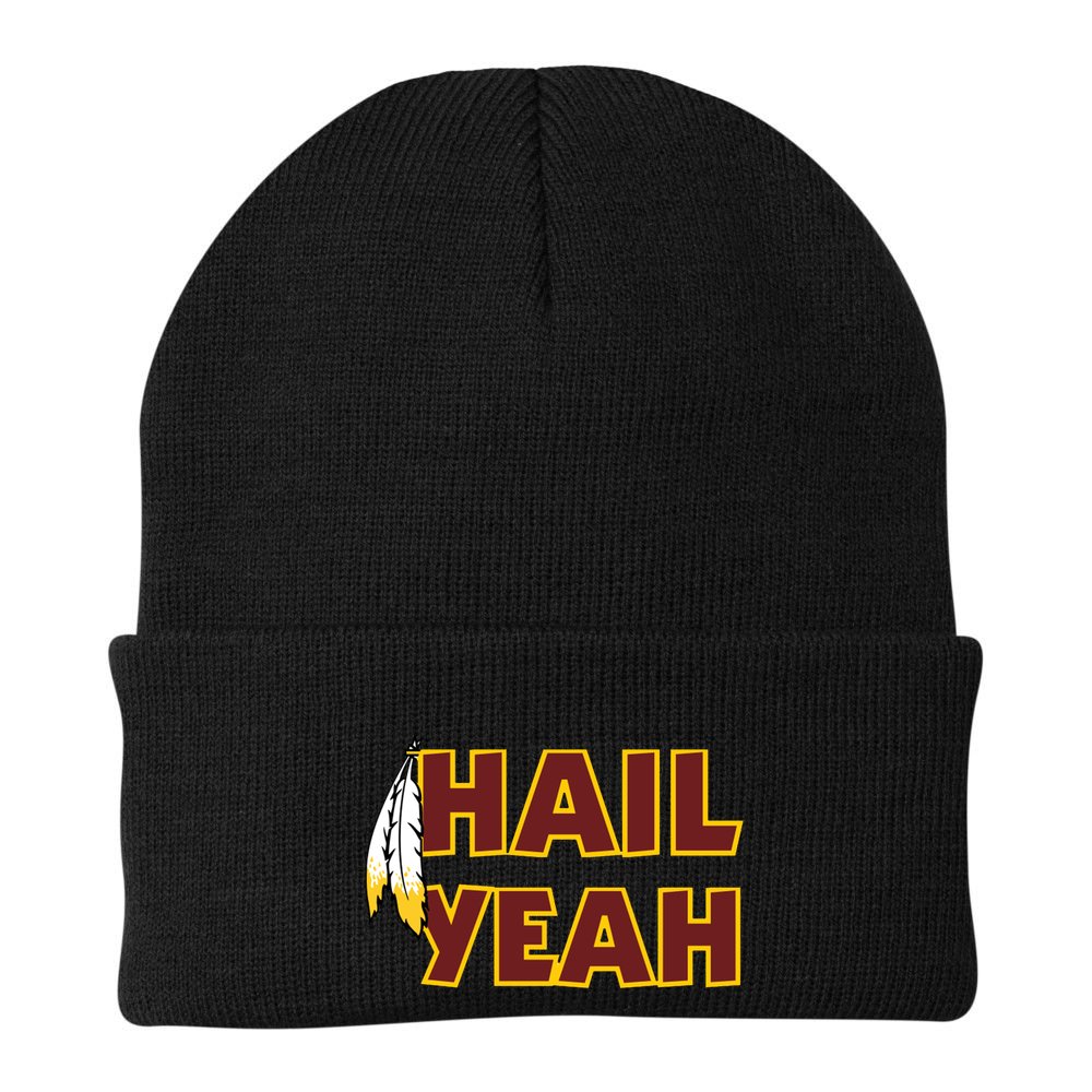 Hail Yeah With Feathers Washington Football Fan Beanie