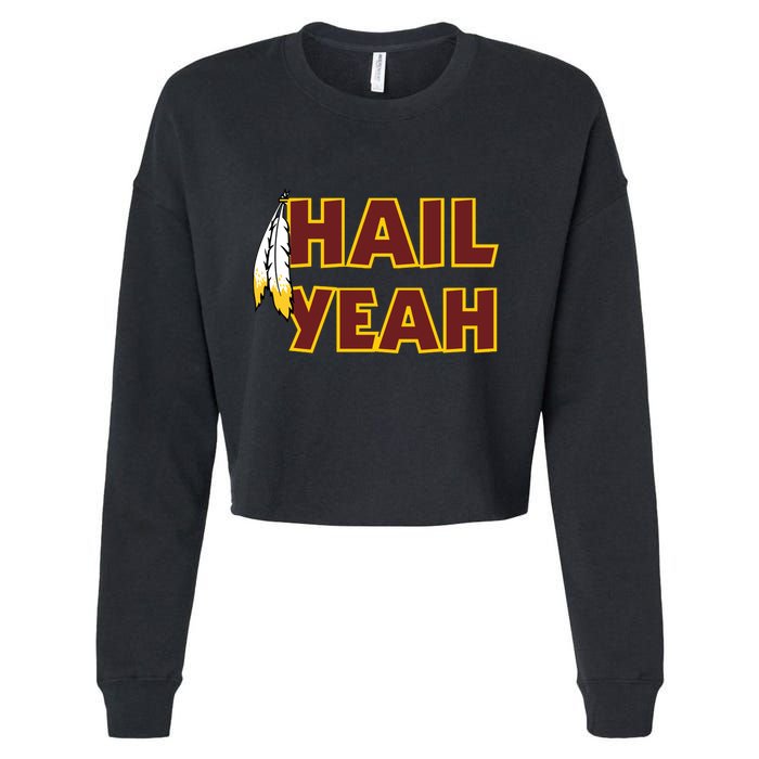 Hail Yeah With Feathers Washington Football Fan Cropped Pullover Crew