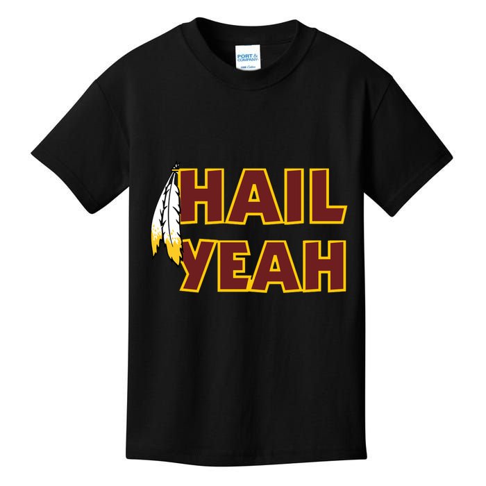 Hail Yeah With Feathers Washington Football Fan Kids T-Shirt