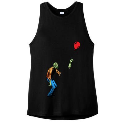 Halloween Zombie Balloon Funny Cut Off Arm Ladies PosiCharge Tri-Blend Wicking Tank
