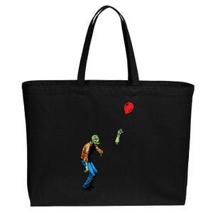 Halloween Zombie Balloon Funny Cut Off Arm Cotton Canvas Jumbo Tote