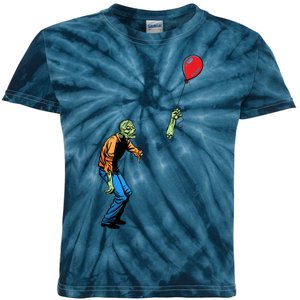 Halloween Zombie Balloon Funny Cut Off Arm Kids Tie-Dye T-Shirt