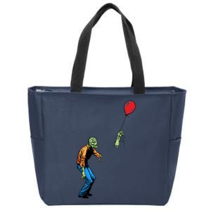 Halloween Zombie Balloon Funny Cut Off Arm Zip Tote Bag