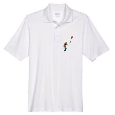 Halloween Zombie Balloon Funny Cut Off Arm Men's Origin Performance Piqué Polo