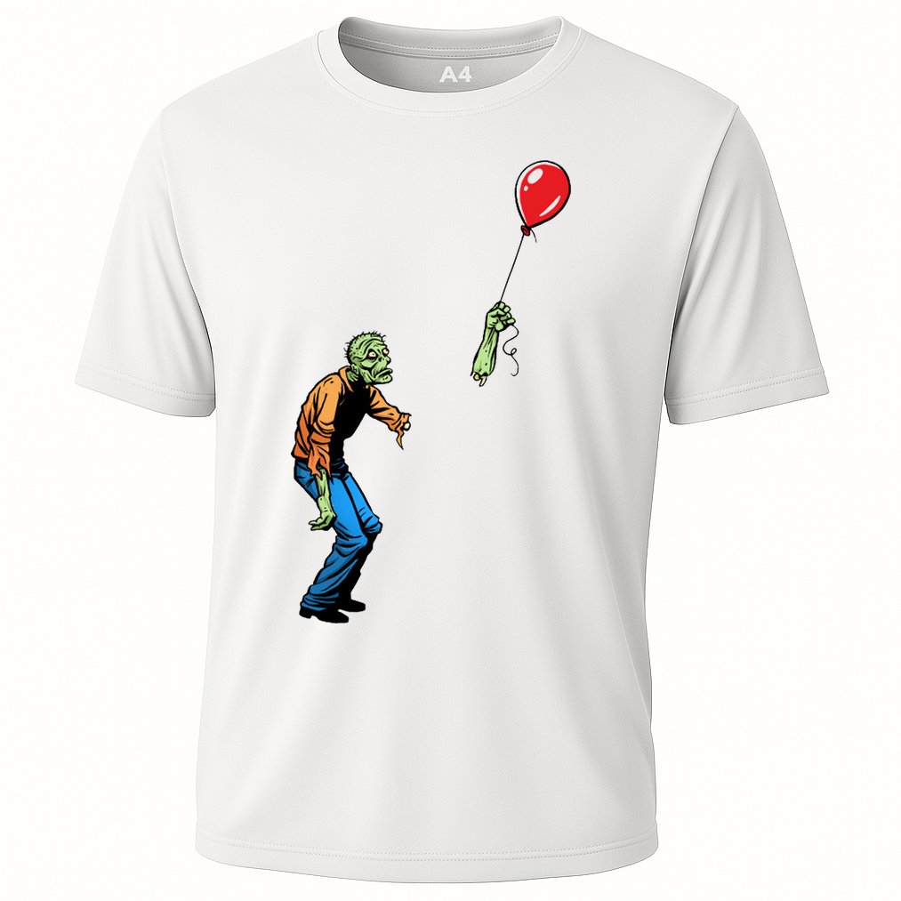 Halloween Zombie Balloon Funny Cut Off Arm Cooling Performance Crew T-Shirt