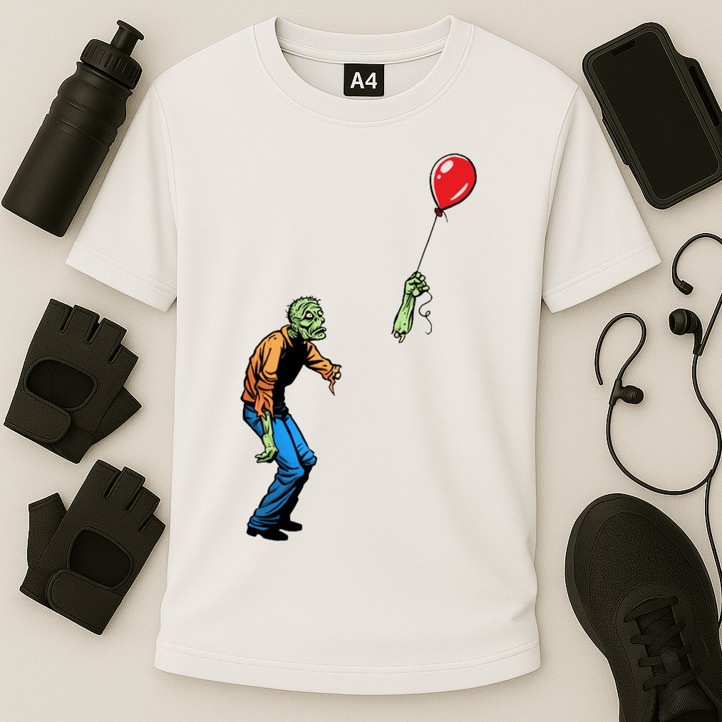 Halloween Zombie Balloon Funny Cut Off Arm Cooling Performance Crew T-Shirt