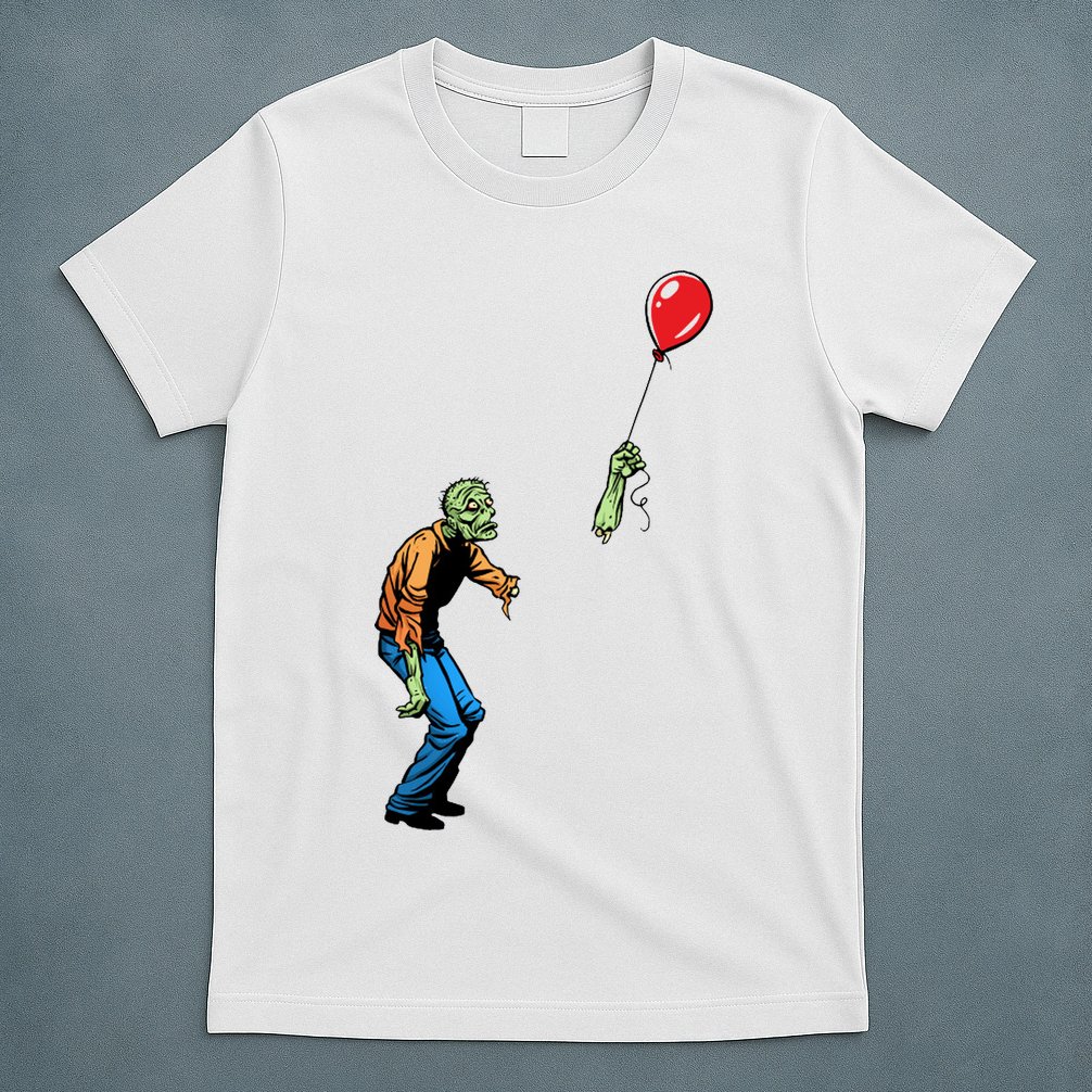 Halloween Zombie Balloon Funny Cut Off Arm T-Shirt