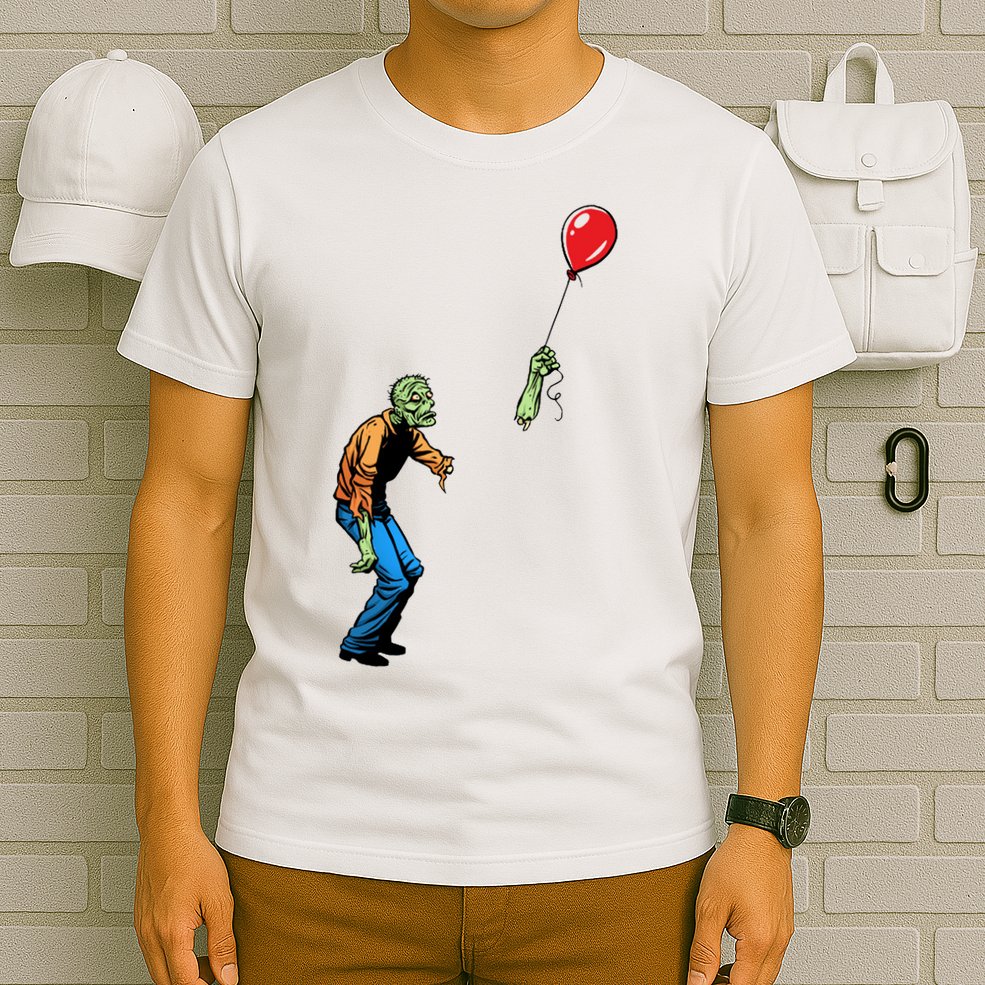 Halloween Zombie Balloon Funny Cut Off Arm T-Shirt