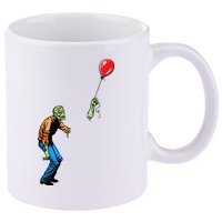 Halloween Zombie Balloon Funny Cut Off Arm 11oz C Handle Ceramic Mug