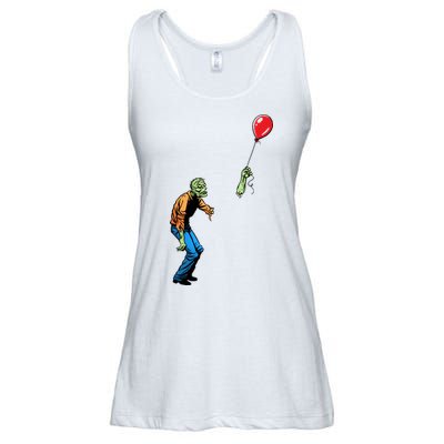 Halloween Zombie Balloon Funny Cut Off Arm Ladies Essential Flowy Tank