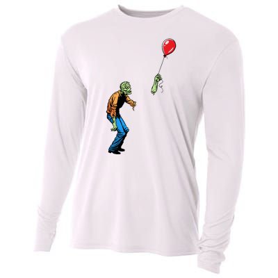 Halloween Zombie Balloon Funny Cut Off Arm Cooling Performance Long Sleeve Crew