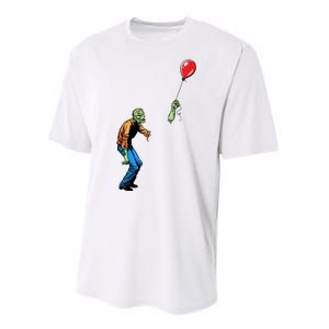 Halloween Zombie Balloon Funny Cut Off Arm Performance Sprint T-Shirt