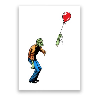 Halloween Zombie Balloon Funny Cut Off Arm Poster