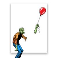 Halloween Zombie Balloon Funny Cut Off Arm Poster