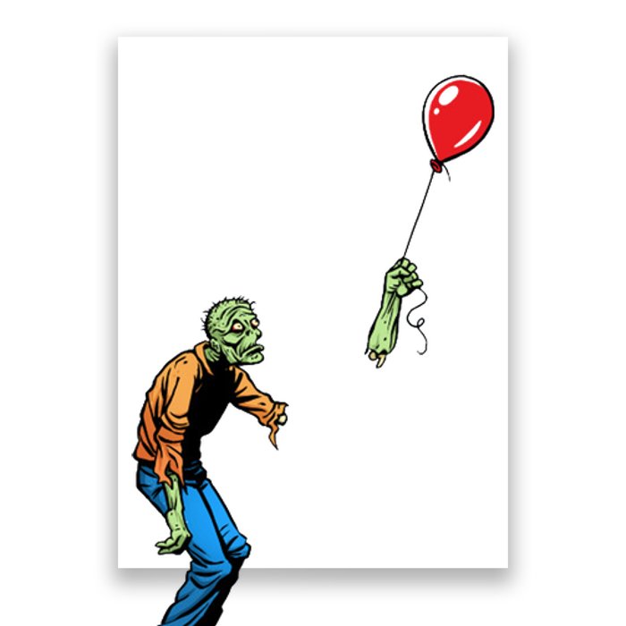 Halloween Zombie Balloon Funny Cut Off Arm Poster