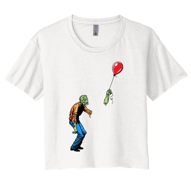 Halloween Zombie Balloon Funny Cut Off Arm Crop Top
