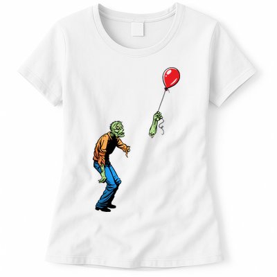 Halloween Zombie Balloon Funny Cut Off Arm Womens T-Shirt