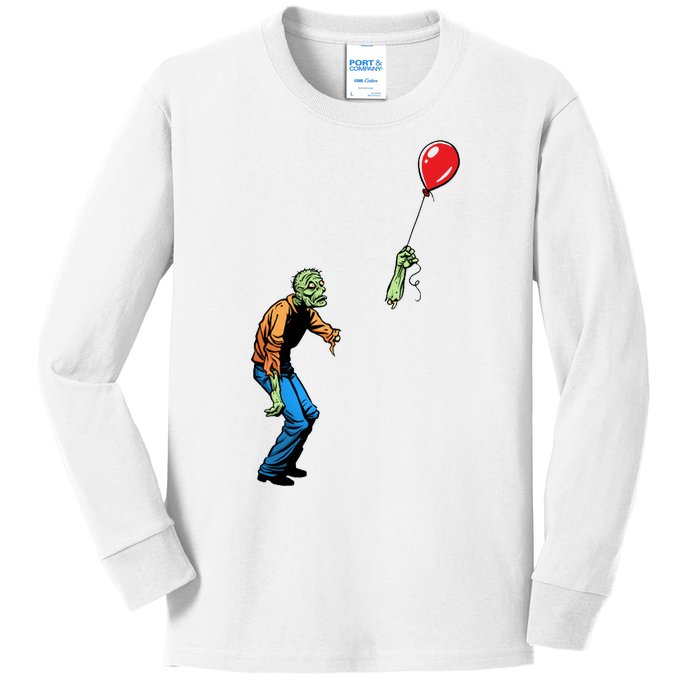 Halloween Zombie Balloon Funny Cut Off Arm Kids Long Sleeve Shirt