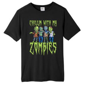 Halloween Zombies Funny Halloween Chillin With My Zombies Tall Fusion ChromaSoft Performance T-Shirt