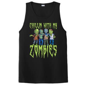 Halloween Zombies Funny Halloween Chillin With My Zombies PosiCharge Competitor Tank