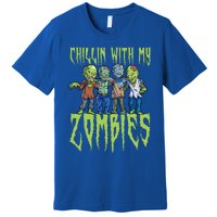 Halloween Zombies Funny Halloween Chillin With My Zombies Premium T-Shirt