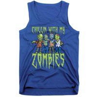 Halloween Zombies Funny Halloween Chillin With My Zombies Tank Top