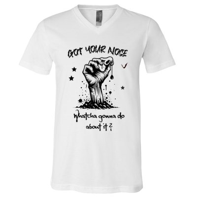 Halloween Zombie Got Your Nose Silly Gag Gift V-Neck T-Shirt
