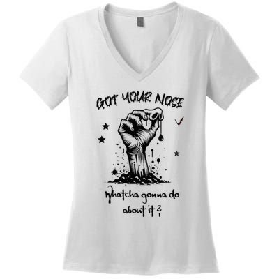 Halloween Zombie Got Your Nose Silly Gag Gift Women's V-Neck T-Shirt