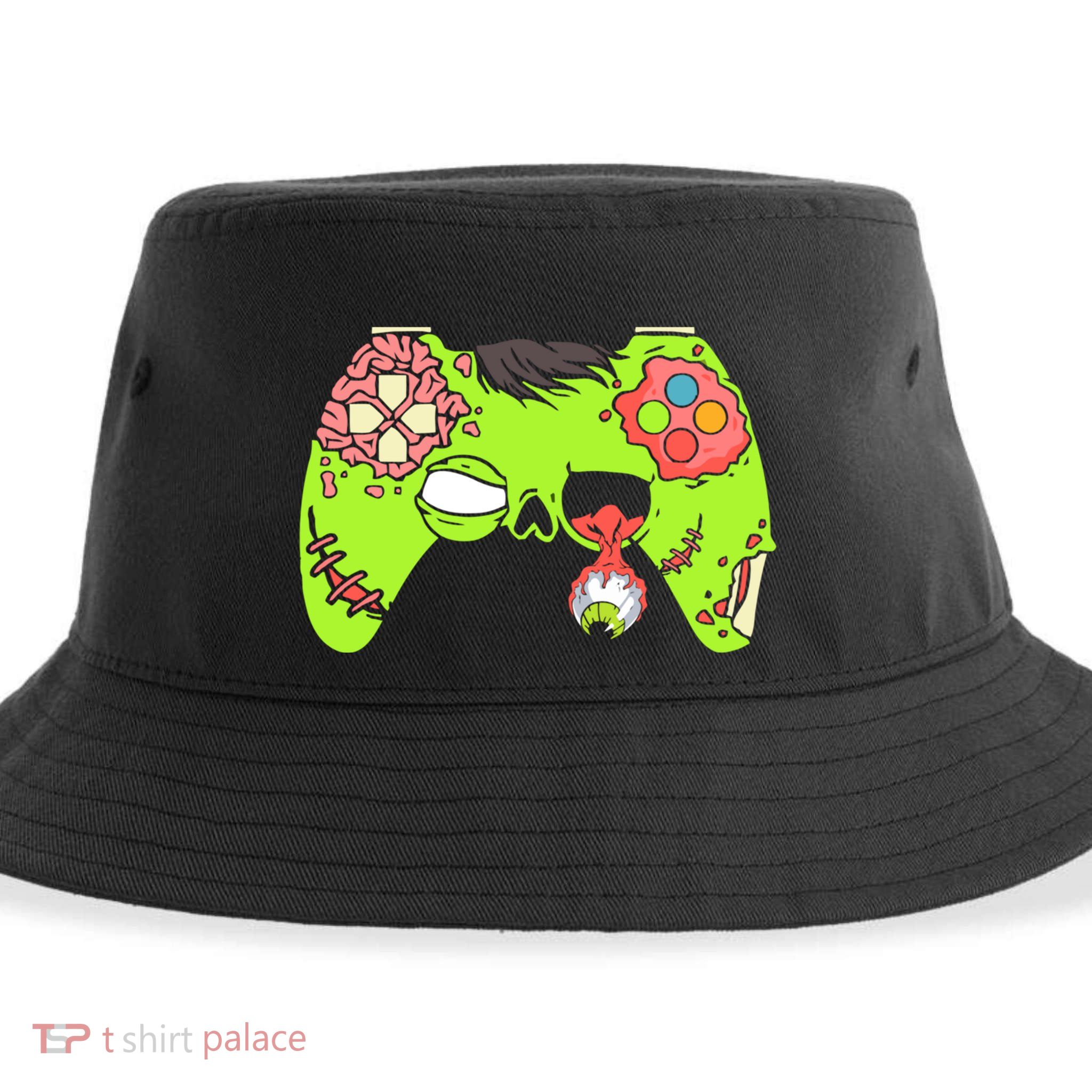 Halloween Zombie Gaming Controller Halloween Video Game Funny Gift Sustainable Bucket Hat