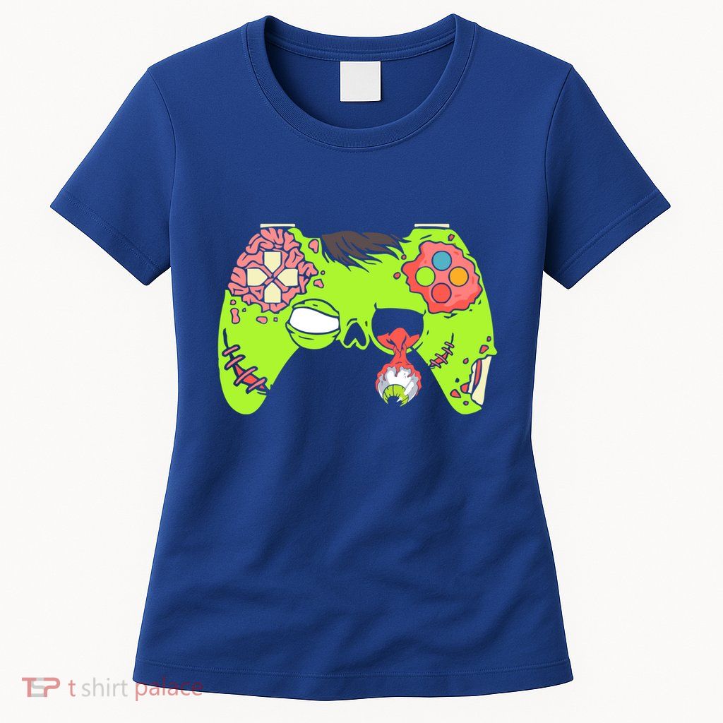 Halloween Zombie Gaming Controller Halloween Video Game Funny Gift Womens T-Shirt