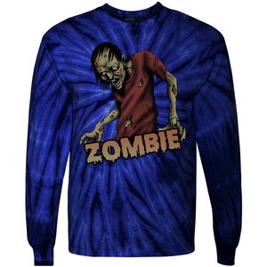 Horror Zombie Halloween Tie-Dye Long Sleeve Shirt