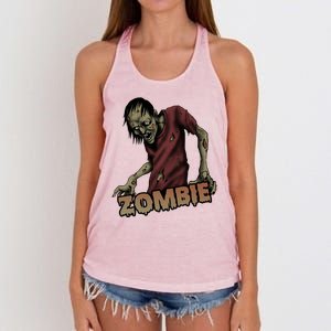 Horror Zombie Halloween Women's Knotted Racerback Tank