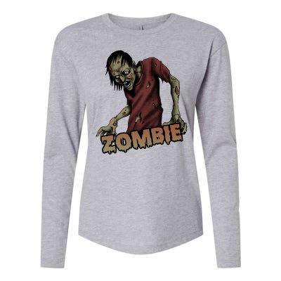 Horror Zombie Halloween Womens Cotton Relaxed Long Sleeve T-Shirt