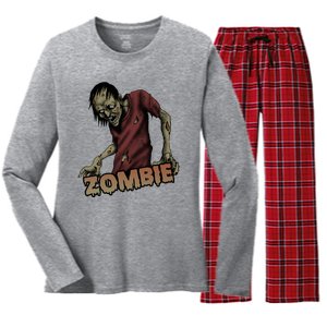 Horror Zombie Halloween Women's Long Sleeve Flannel Pajama Set 