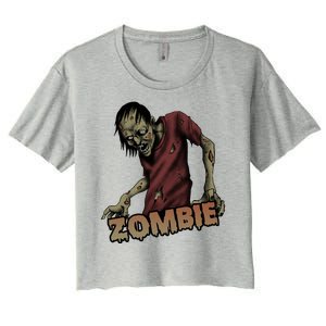 Horror Zombie Halloween Women's Crop Top Tee